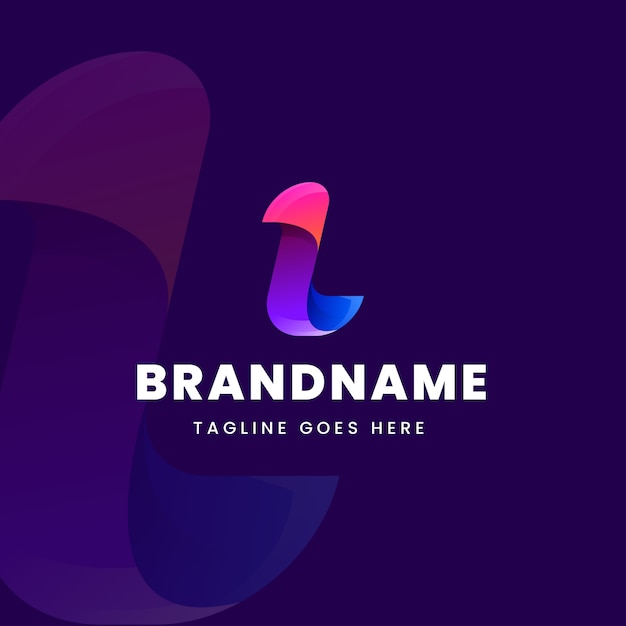 Gradient l letter logo template