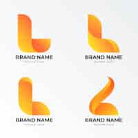 Free vector gradient l letter logo template