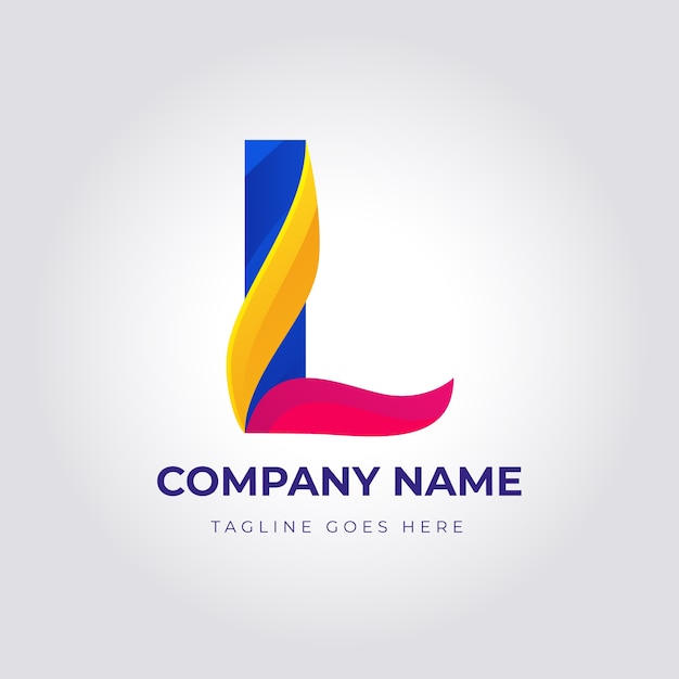 Gradient l letter logo template