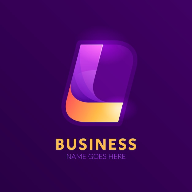 Free vector gradient l letter logo