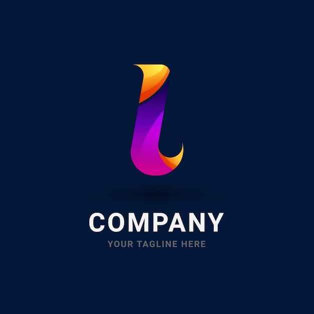 Free vector gradient l logo template design