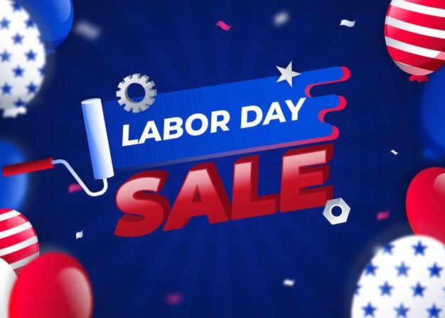 Gradient labor day sale illustration