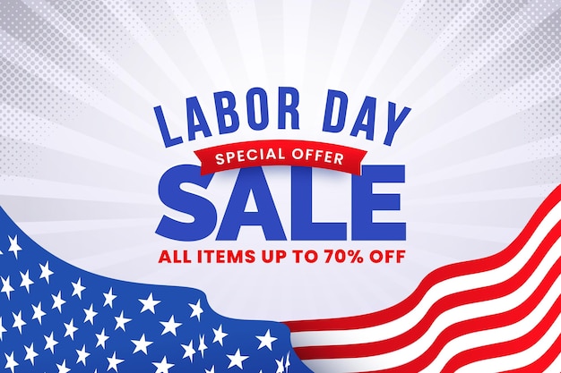 Gradient labor day sale illustration