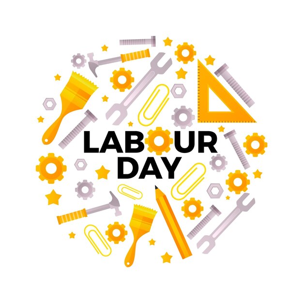 Gradient labour day illustration