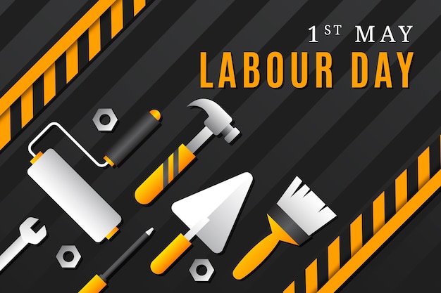 Free Vector gradient labour day illustration