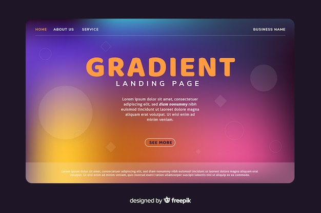 Free Vector gradient landing page with fading circles