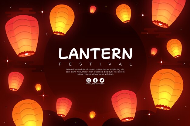 Gradient lantern festival background