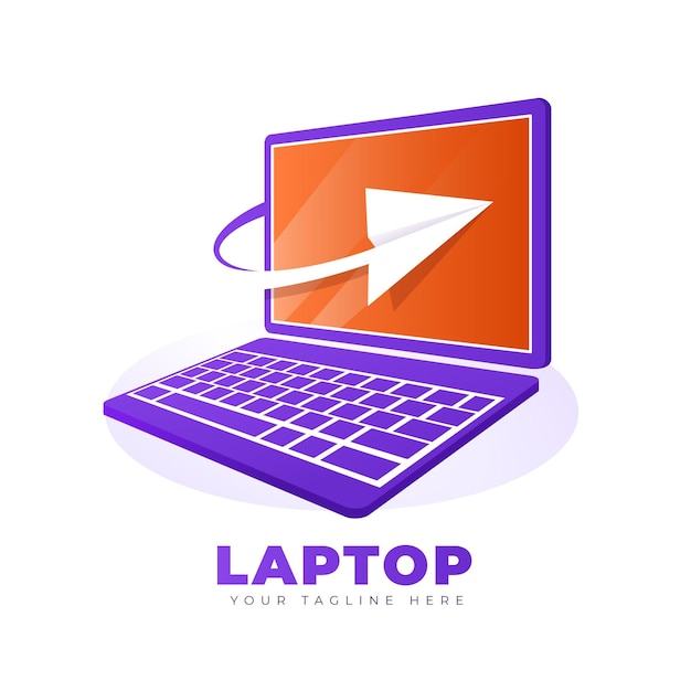 Gradient laptop logo template