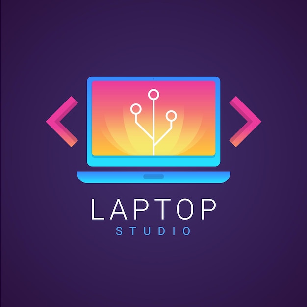 Free Vector gradient laptop logo template