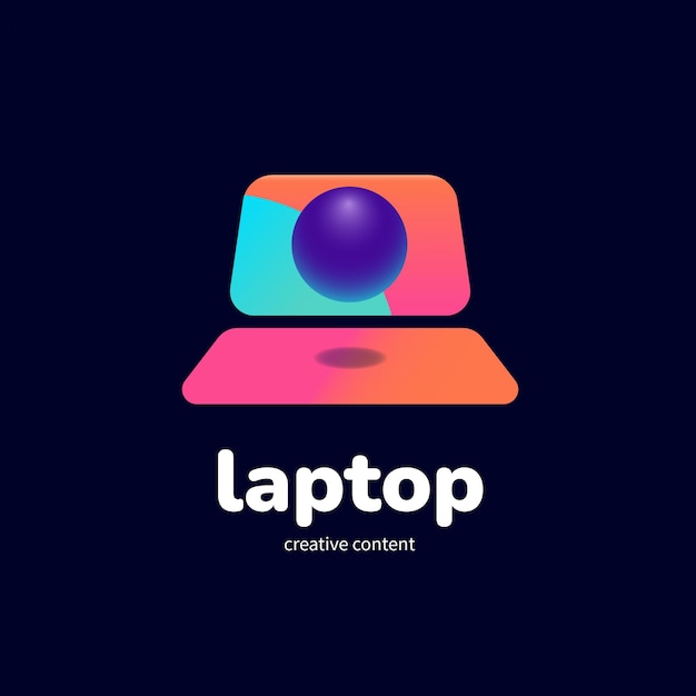 Gradient laptop logo template