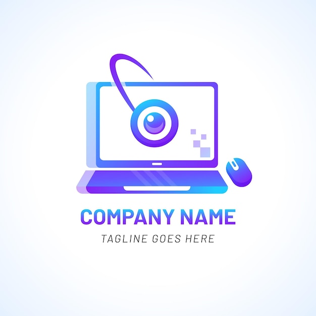 Gradient laptop logo template