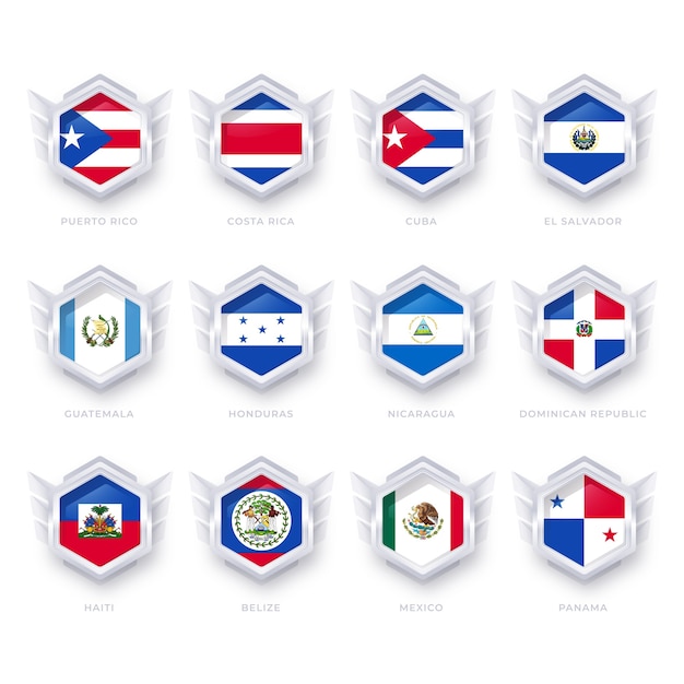 Free Vector gradient latam flags illustration