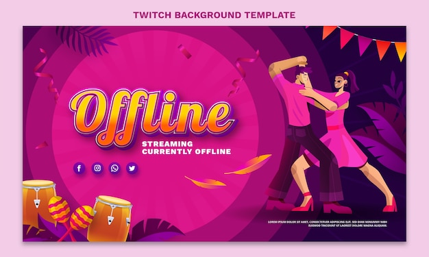 Gradient latin dance party template