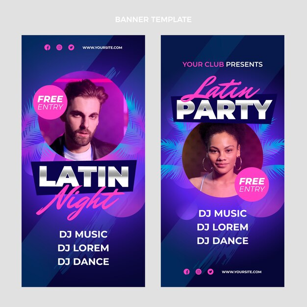 Gradient latin dance party template