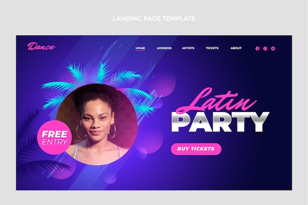 Gradient latin dance party template