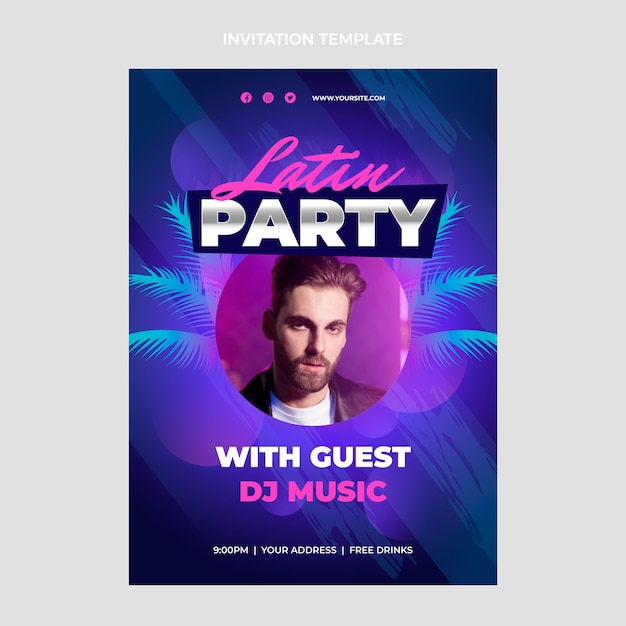 Gradient latin dance party template