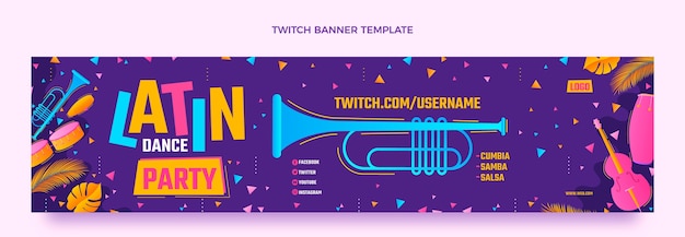 Gradient latin dance party twitch banner