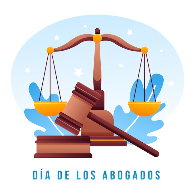 Gradient lawyers day illustration in spanish