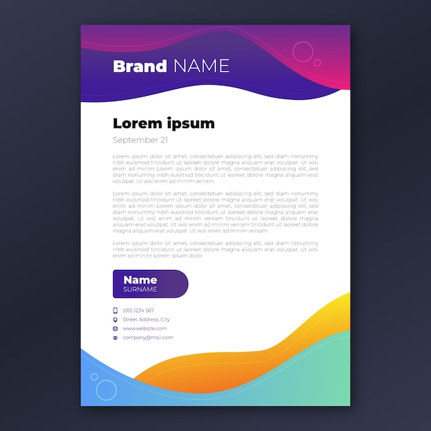 Gradient letterhead design template