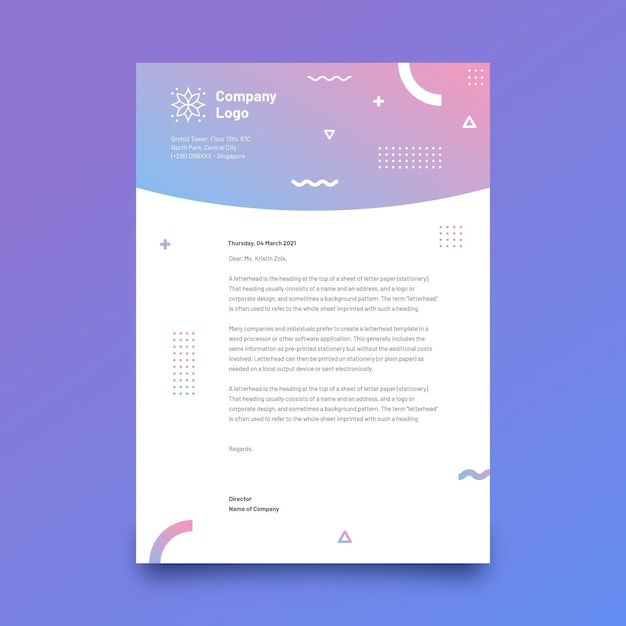 Gradient letterhead  template