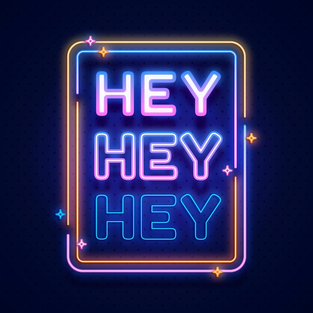 Gradient lettering hey message