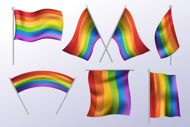 Gradient lgbt pride month flags collection