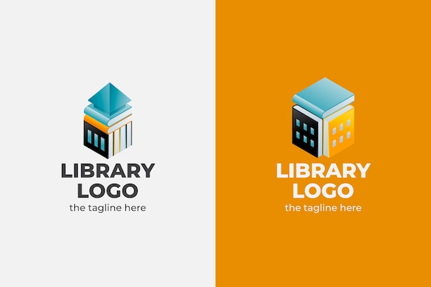 Free vector gradient library logo template