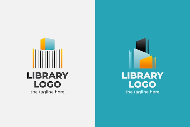 Free vector gradient library logo template