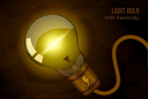 Free Vector gradient light bulb with electricity