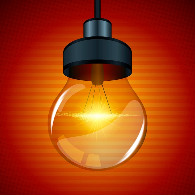 Free vector gradient light bulb with electricity