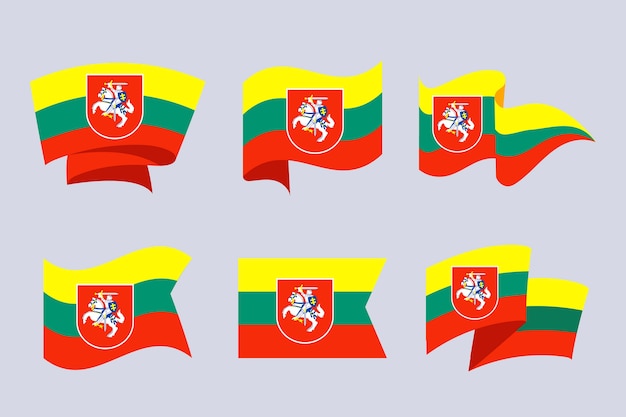 Gradient lithuania flags set