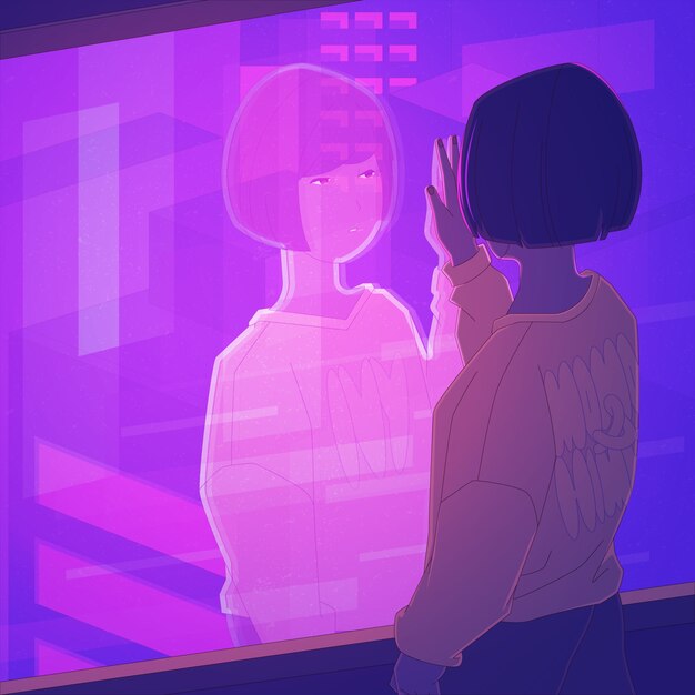 Gradient lo-fi illustration