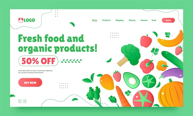 Gradient local market business landing page template