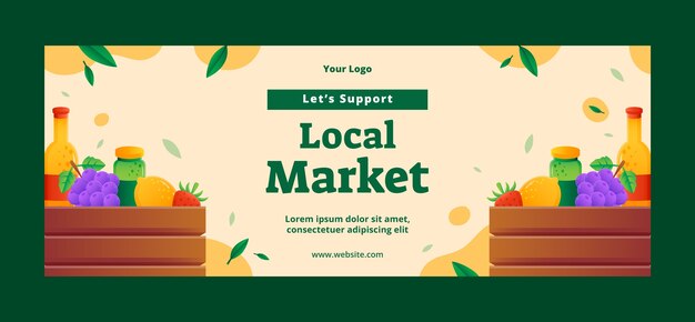 Gradient local market facebook cover