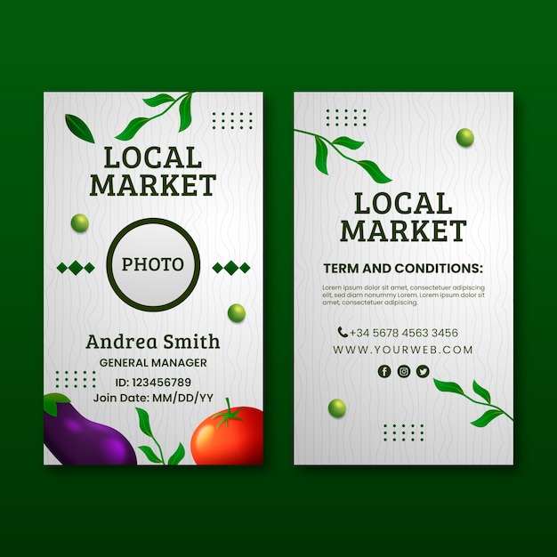 Gradient local market id card template