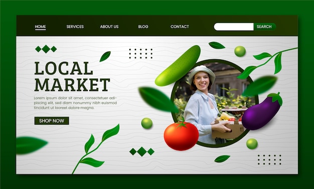 Gradient local market landing page