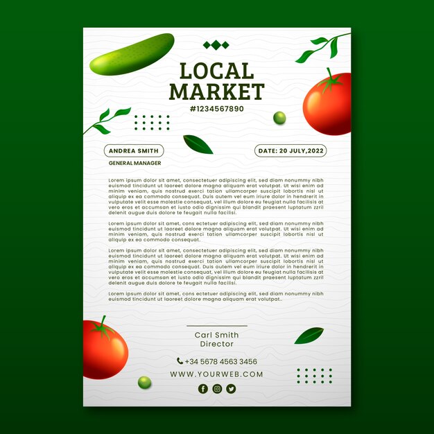 Gradient local market letterhead template