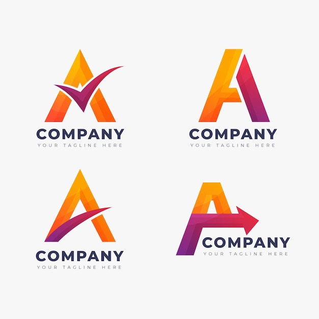 Free vector gradient a logo template set