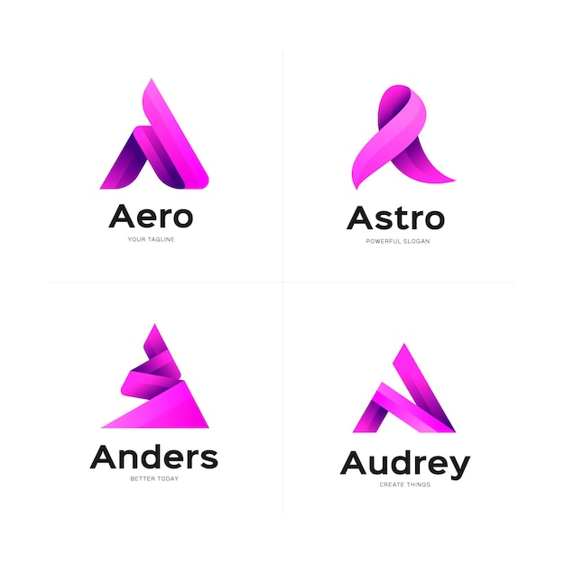 Gradient a logo template set