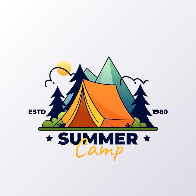 Gradient logo template for summer camp