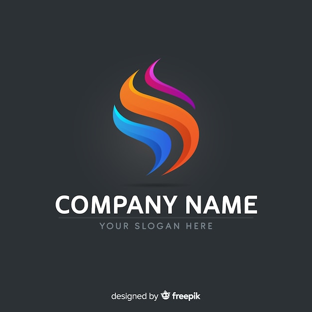 Gradient logo template with abstract shape