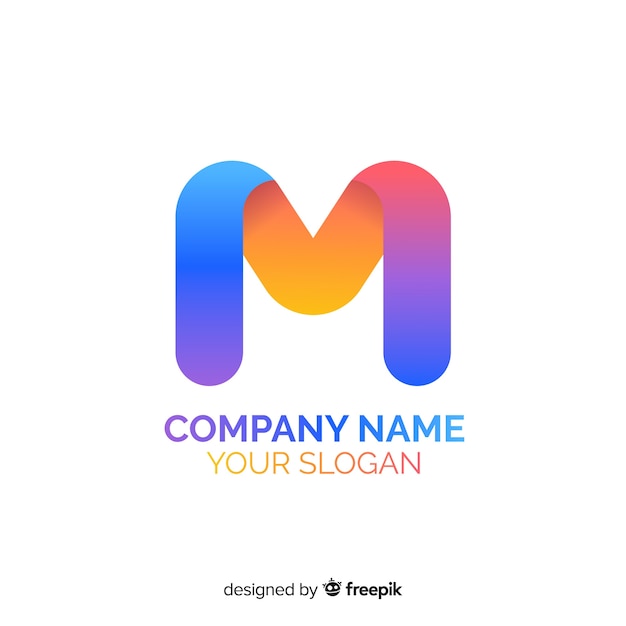 Gradient logo template with abstract shape