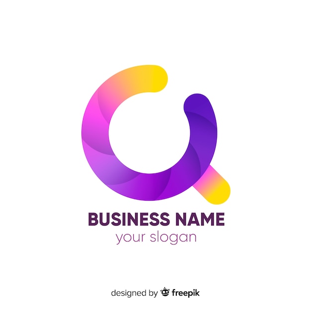 Gradient logo template with abstract shape