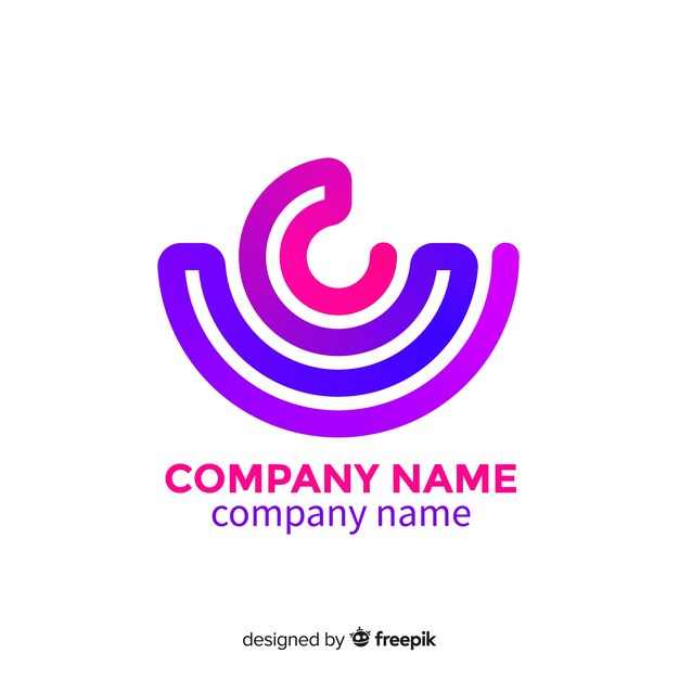 Gradient logo template with abstract shape