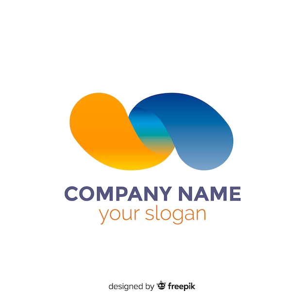 Gradient logo template with abstract shape