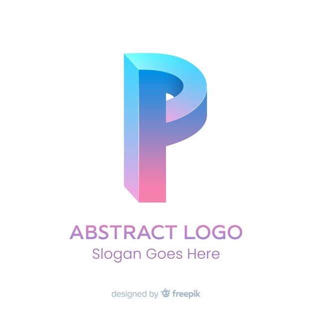 Gradient logo template with abstract shape