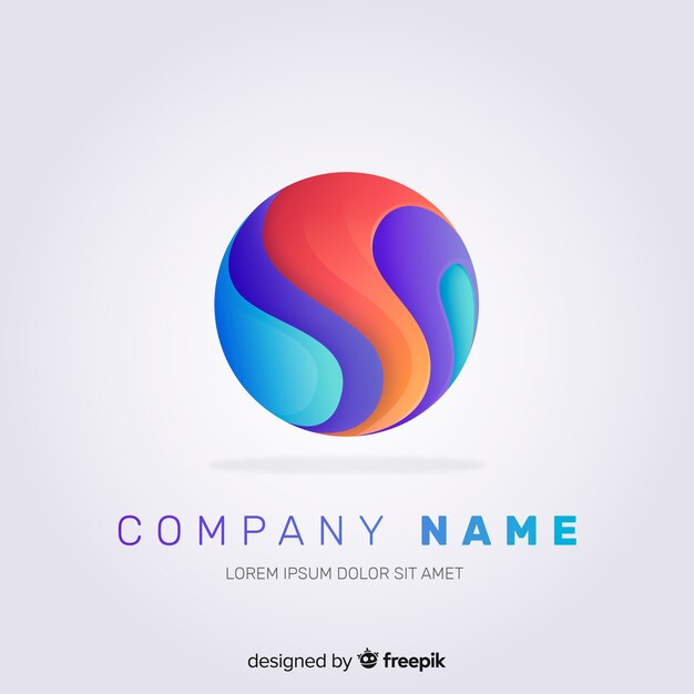 Gradient logo template with abstract shape