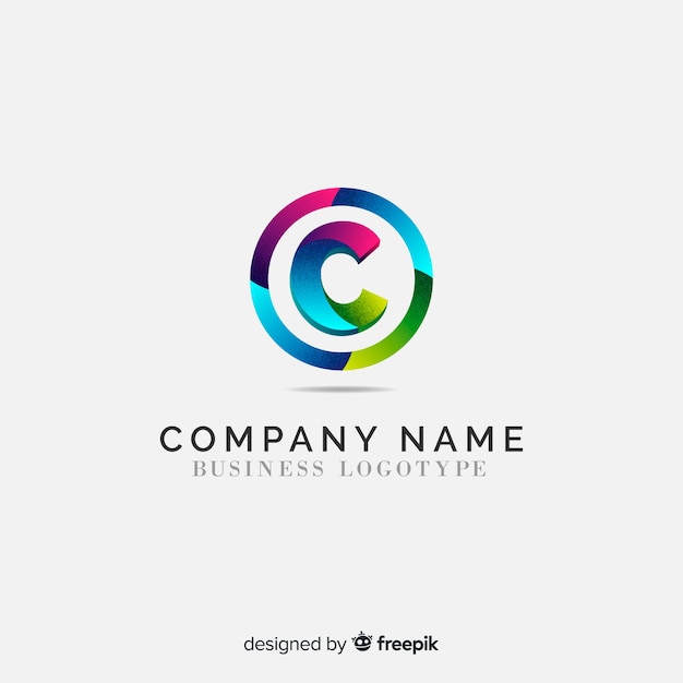 Gradient logo template with abstract shape