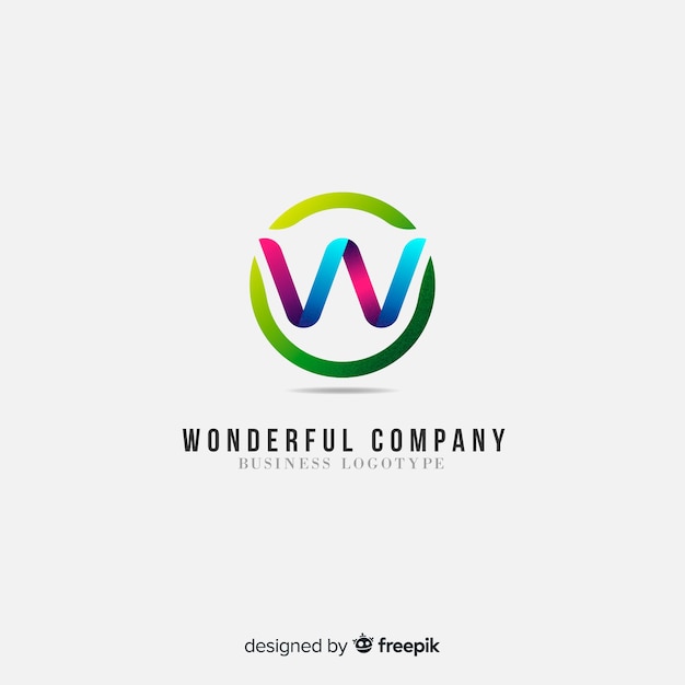 Gradient logo template with abstract shape