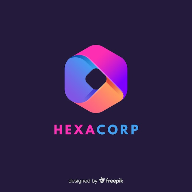 Gradient logo template with abstract shape